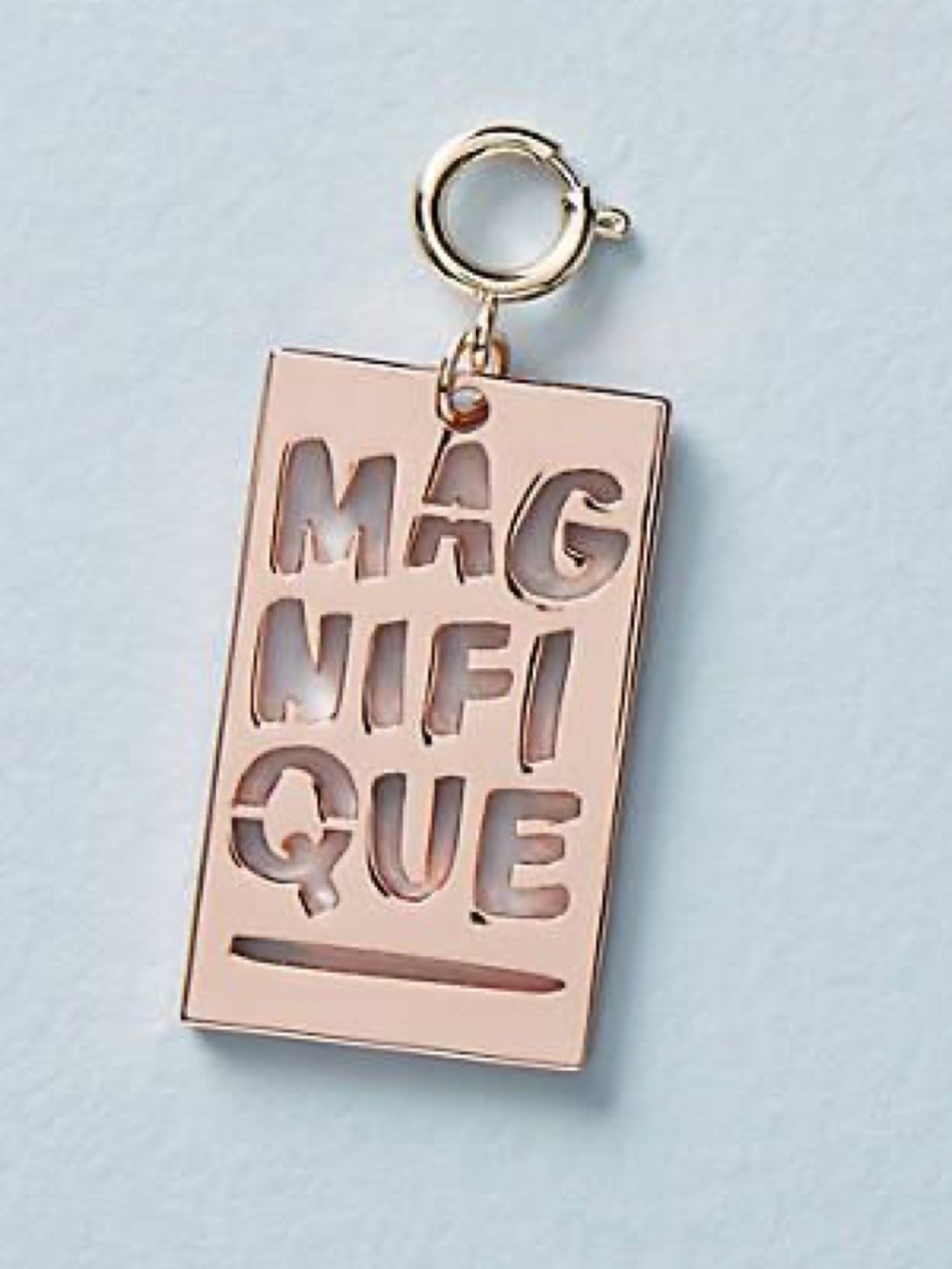 New Anthropologie Sweet Sayings Magnifique Charm Rose Gold